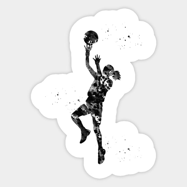 Girl basketball player Sticker by erzebeth